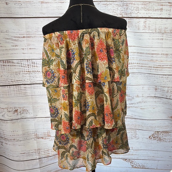 Show Me Your MuMu Multicolor Floral Off-Shoulder Blouse‎ - Picture 4 of 9
